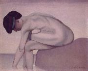 Felix Vallotton Bather in Profile seated on a Cliff Sweden oil painting artist